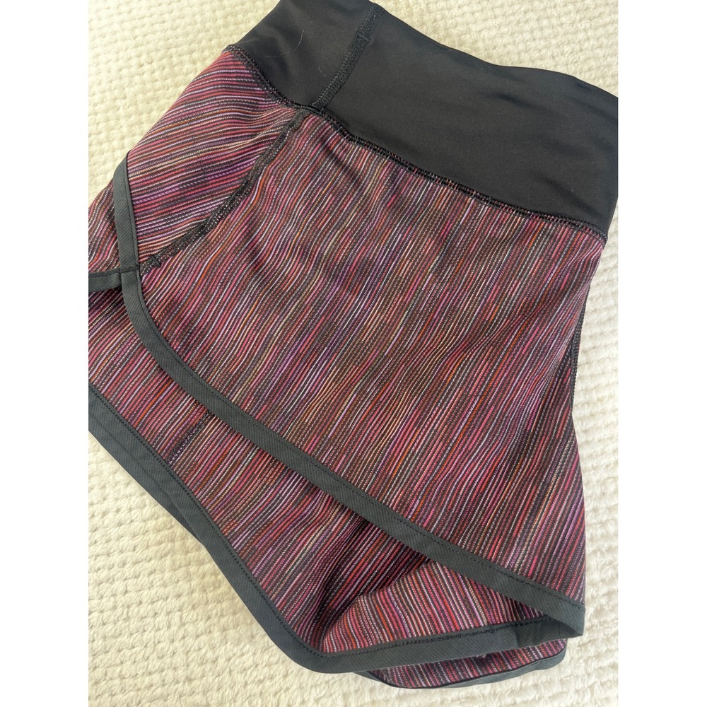 Lululemon Speed Up Shorts Size 8 Multicolor Static Stripe Running Athletic Black - Picture 1 of 8